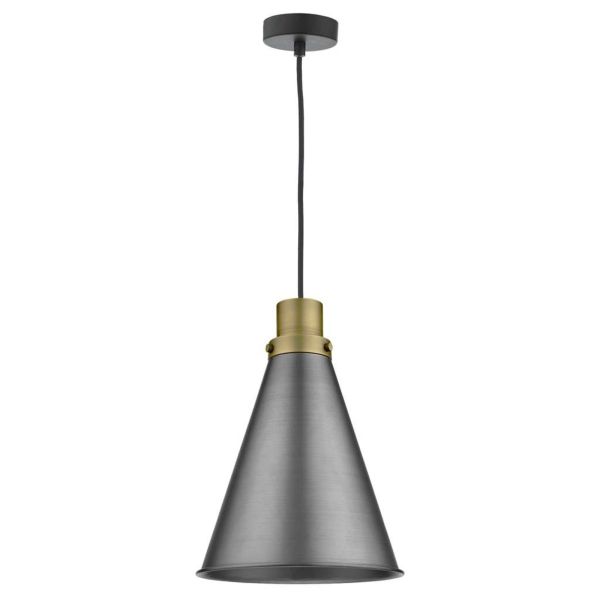 Підвісний світильник Dar Lighting WAC0161 + POT8661 Potter Waco 1 Light E27 Suspension Black Chrome Matt Black