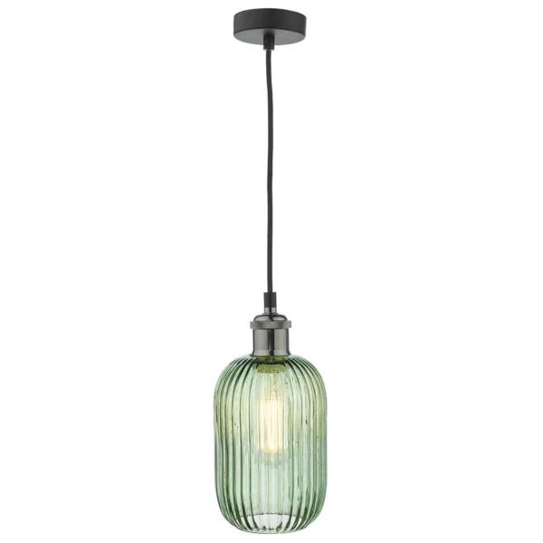 Підвісний світильник Dar Lighting WAC0161 + SAW6524 Sawyer Waco 1 Light E27 Suspension Black Chrome Matt Black