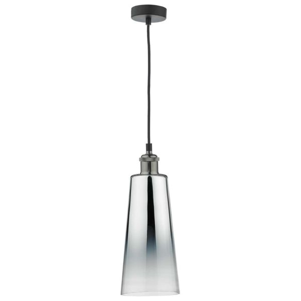 Підвісний світильник Dar Lighting WAC0161 + SMO6550 Smokey Waco 1 Light E27 Suspension Black Chrome Matt Black