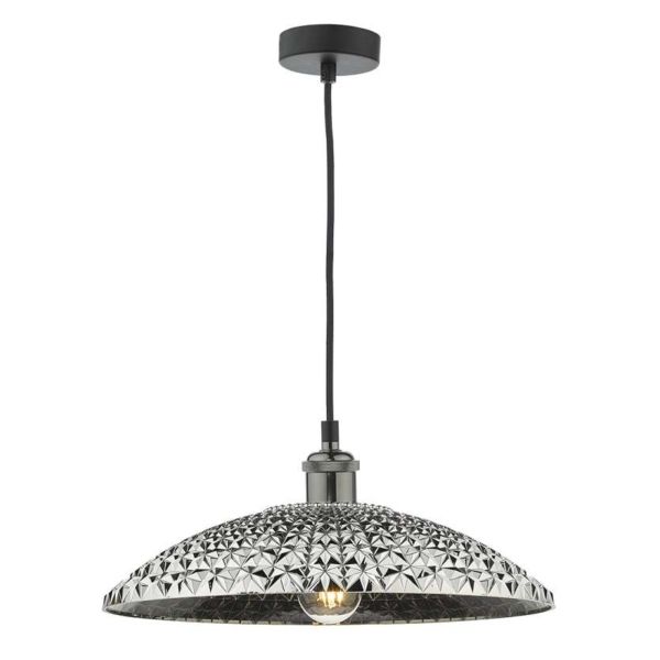 Підвісний світильник Dar Lighting WAC0161 + YAT6510 Yatima Waco 1 Light E27 Suspension Black Chrome Matt Black