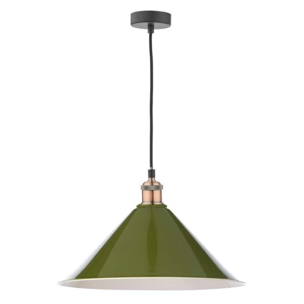 Lampa wisząca Dar Lighting WAC0164 + KIN6524 Kinsley Waco 1 Light E27 Suspension Antique Copper Matt Black