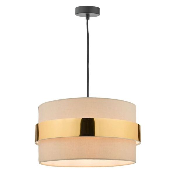 Підвісний світильник Dar Lighting WAC0164 + OKI6529 Waco 1 Light E27 Suspension Antique Copper Matt Black