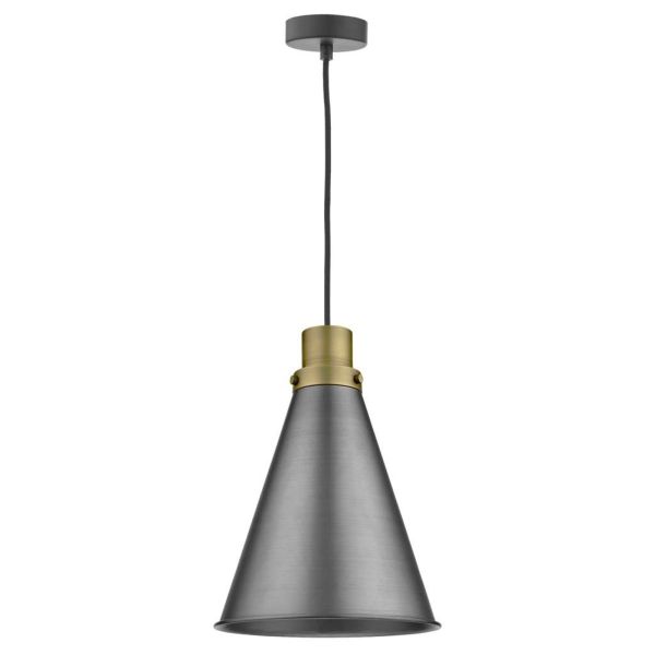 Підвісний світильник Dar Lighting WAC0164 + POT8661 Potter Waco 1 Light E27 Suspension Antique Copper Matt Black