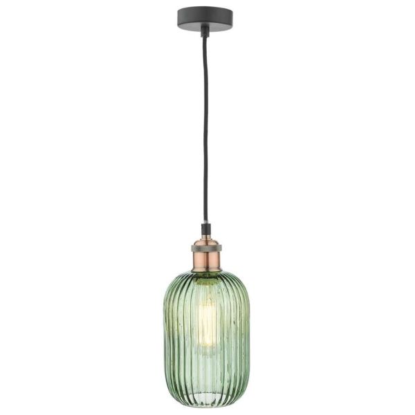 Lampa wisząca Dar Lighting WAC0164 + SAW6524 Sawyer Waco 1 Light E27 Suspension Antique Copper Matt Black