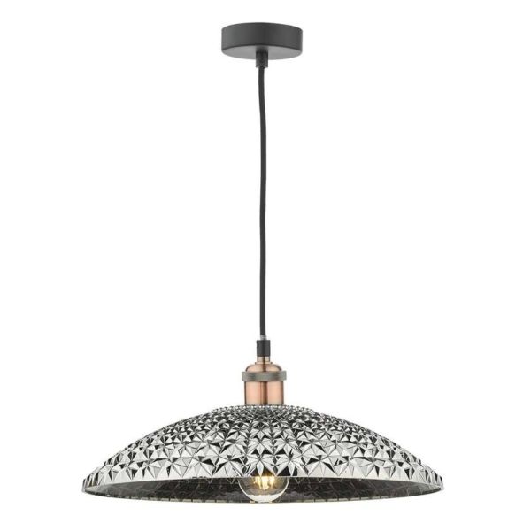 Lampa wisząca Dar Lighting WAC0164 + YAT6510 Yatima Waco 1 Light E27 Suspension Antique Copper Matt Black