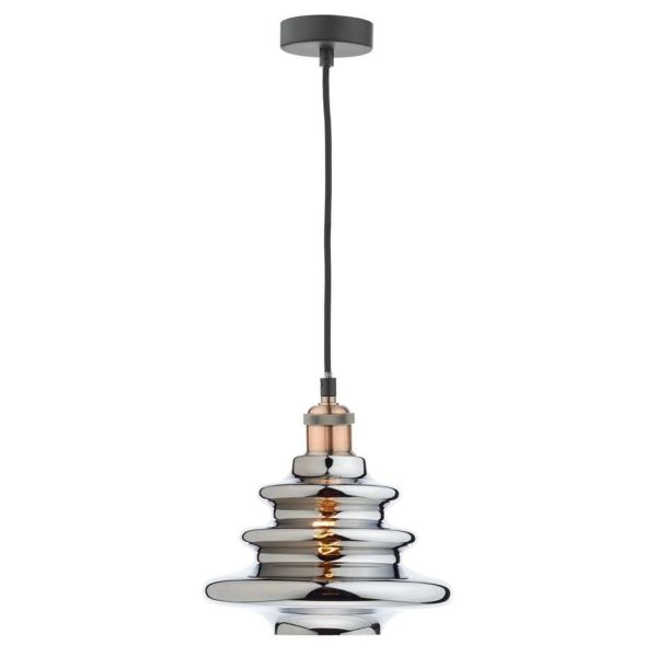 Lampa wisząca Dar Lighting WAC0164 + ZEP6550 Zephyr Waco 1 Light E27 Suspension Antique Copper Matt Black