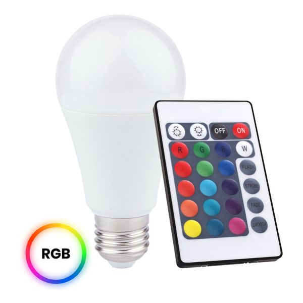 Żarówka ledowa E-Light EK8049 moc W z gwintem E27, temperatura barwowa — RGB