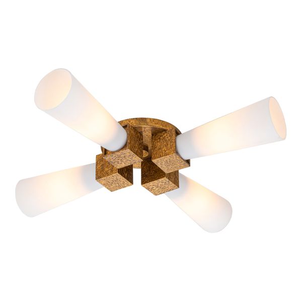 Żyrandol Elstead KRISTY-4P-DG-OPAL Kristy 4 lt Distressed Gold