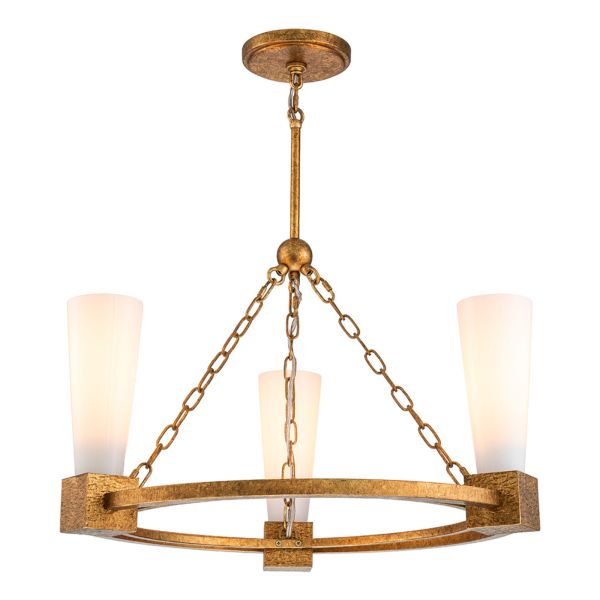 Żyrandol Elstead KRISTY3-DG-OPAL Kristy 3 lt Distressed Gold