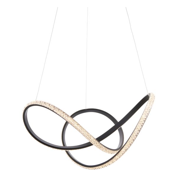 Żyrandol Endon 102256 Francisca Pendant, Textured black & clear faceted acrylic