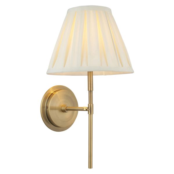 Бра Endon 103346 Rennes & Carla Wall, Antique brass plate & cream fabric