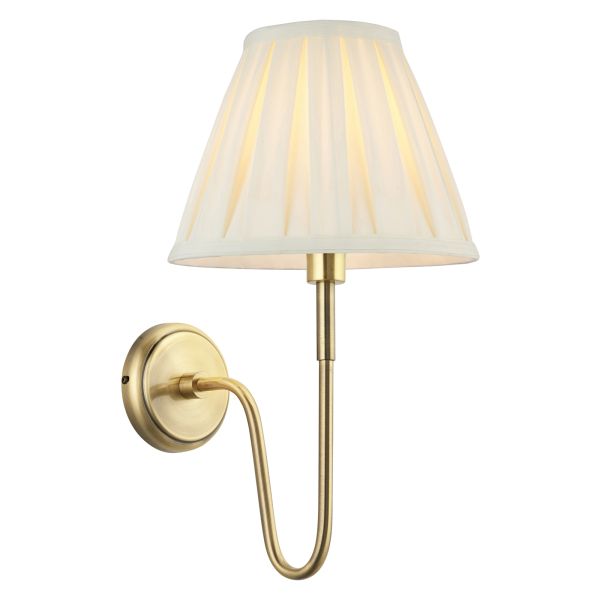 Бра Endon 103360 Rouen & Carla Wall, Antique brass plate & cream fabric