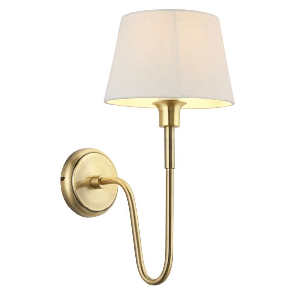 Бра Endon 103362 Rouen & Cici Wall, Antique brass plate & ivory linen mix fabric