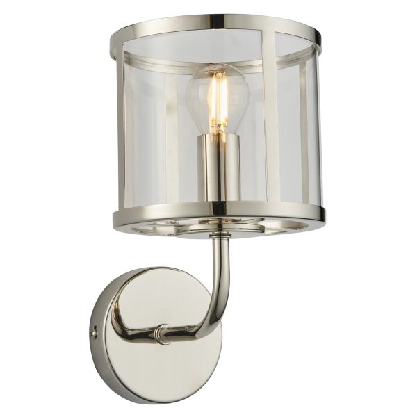 Kinkiet Endon 106003 Hopton Wall, Bright nickel plate & clear glass