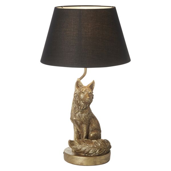 Lampa stołowa Endon 106796 Fox Table, Vintage gold paint & black fabric