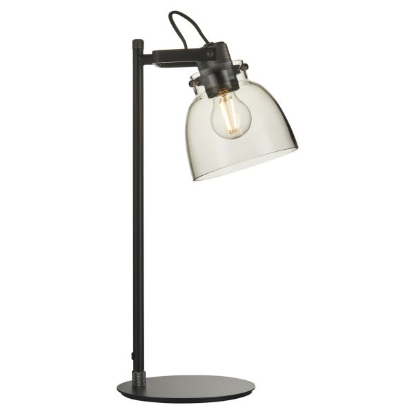 Настільна лампа Endon 107012 Urban Task Table, Smokey grey tinted glass & black chrome plate