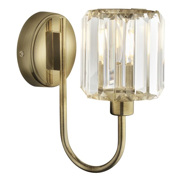Kinkiet Endon 107803 Berenice Wall, Antique brass plate & clear glass