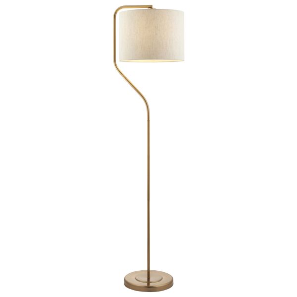 Торшер Endon 108022 Clement Floor, Br aged brass plate & natural linen mix fabric