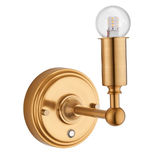 Kinkiet Endon 110459 Burley Rechargeable Wall Fitting, Brushed aged brass plate