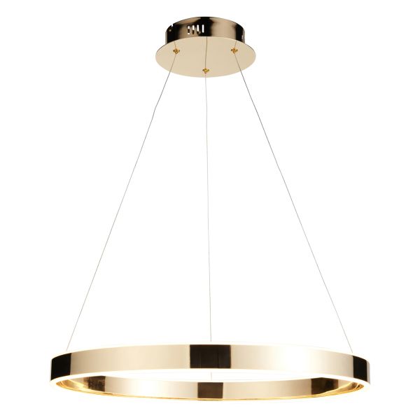 Lampa wisząca Endon 110957 Gen Ring pendant, French gold finish & frosted acrylic