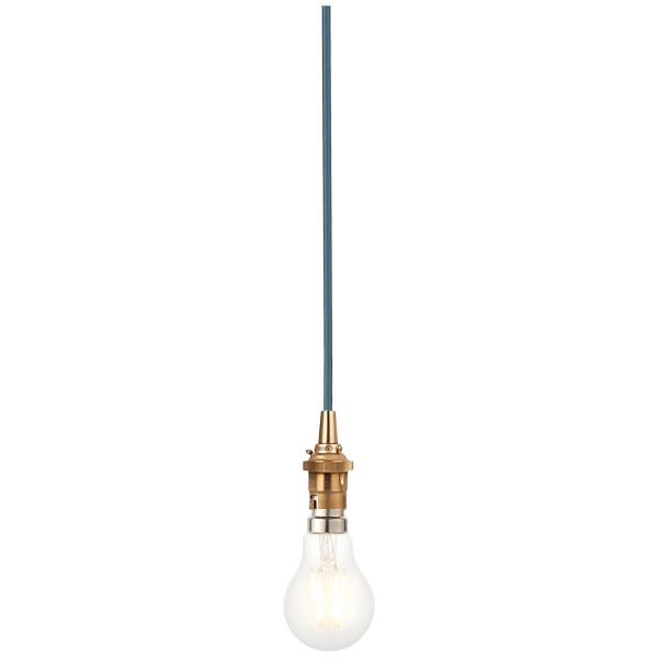 Lampa wisząca Endon 111511 Eltham Cable Set, Brushed aged brass plate & blue flex