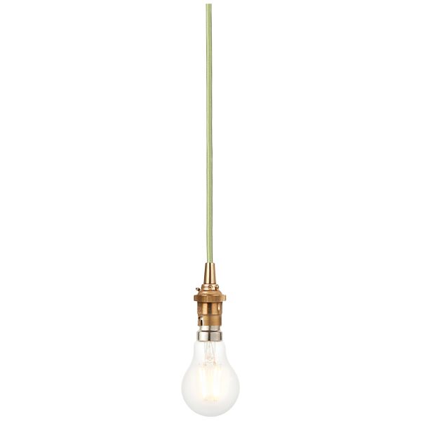 Lampa wisząca Endon 111513 Eltham Cable Set, Brushed aged brass plate & green flex