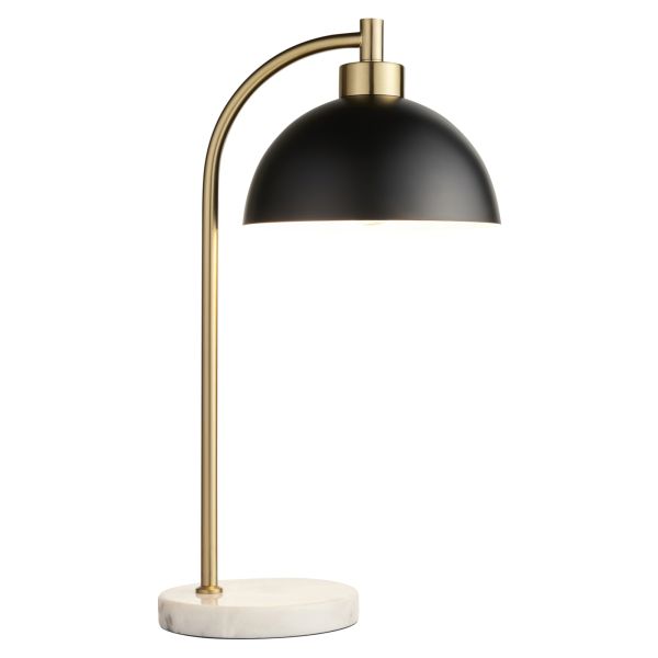 Настільна лампа Endon 112210 Buchanan Task Table, Matt black, antique brass plate & grey marble