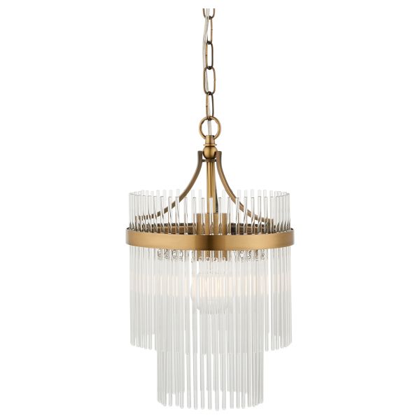 Żyrandol Endon 112572 Marietta Pendant, Antique brass plate & clear glass