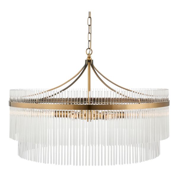 Żyrandol Endon 112574 Marietta Grand 7lt Pendant, Antique brass plate & clear glass