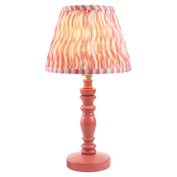 Настільна лампа Endon 114271 Bibury & Ripple 20cm Table, Satin pink clay paint & coral pink fabric