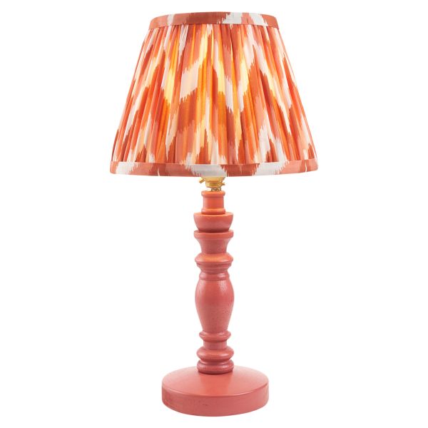 Настільна лампа Endon 114273 Bibury & Zigzag 20cm Table, Satin pink clay paint & apricot orange fabric
