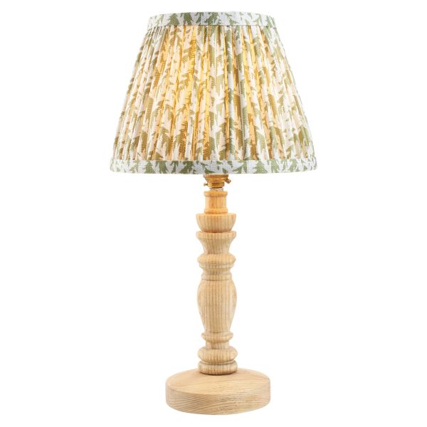 Настільна лампа Endon 114285 Bibury & Leaf 20cm Table, Natural ash & herb garden green fabric