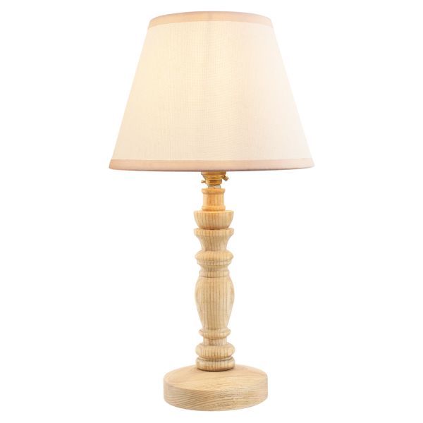 Настільна лампа Endon 114296 Bibury & Ivy 20cm Table, Natural ash & vintage white fabric