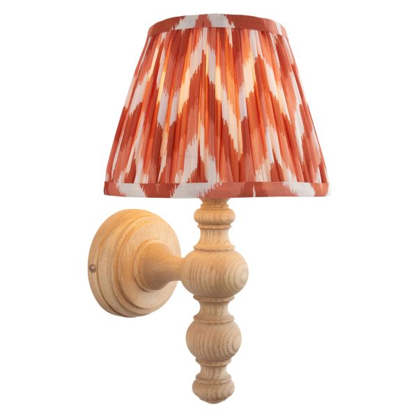 Бра Endon 114328 Bibury & Zigzag 20cm Wall, Natural ash & apricot orange fabric