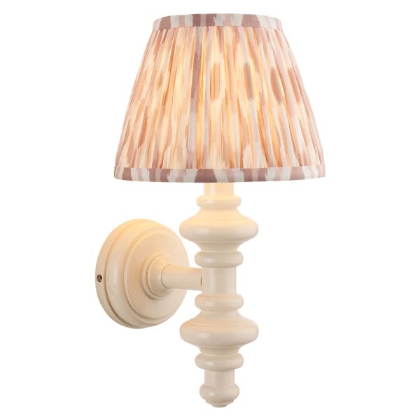 Бра Endon 114450 Carnaby & Ikat 20cm Wall, Satin almond white paint & neutral print fabric