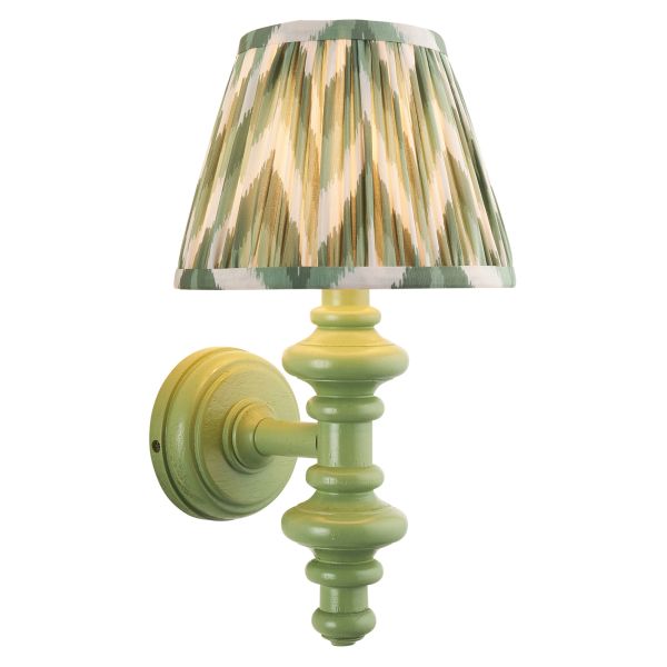 Бра Endon 114462 Carnaby & Zigzag 20cm Wall, Satin Cotswold green paint & Cotswold green fabric