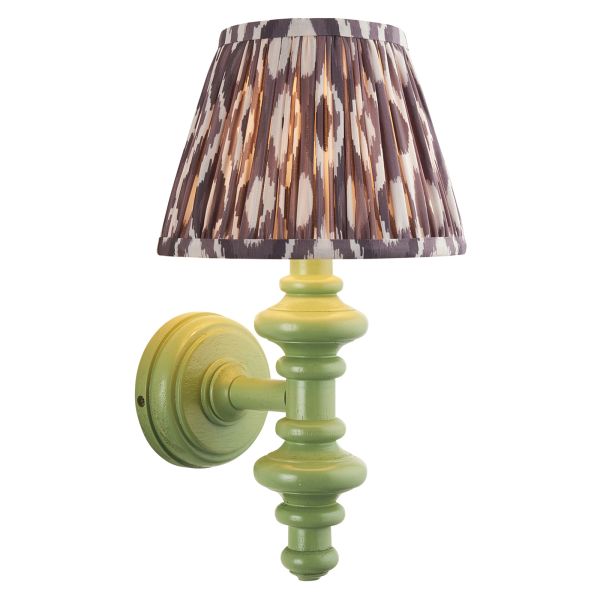 Бра Endon 114464 Carnaby & Ikat 20cm Wall, Satin cotswold green paint & pearl grey fabric