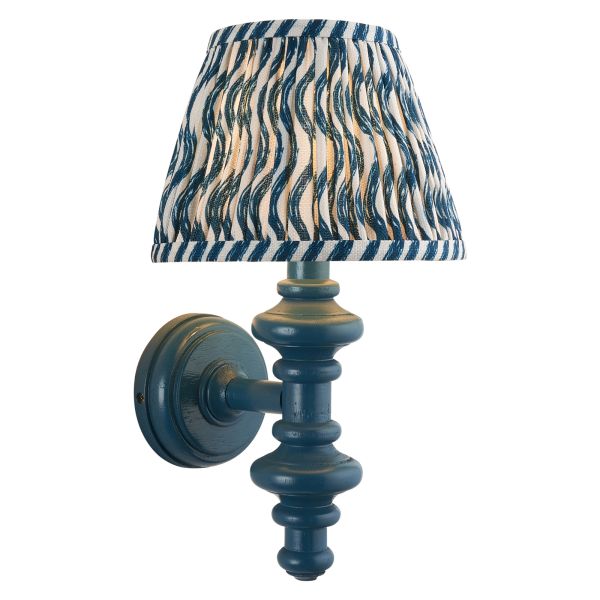 Бра Endon 114472 Carnaby & Ripple 20cm Wall, Satin marlin blue paint & marlin blue fabric