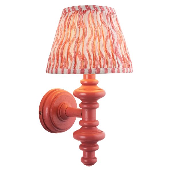 Бра Endon 114497 Carnaby & Ripple 20cm Wall, Satin pink clay paint & coral pink fabric