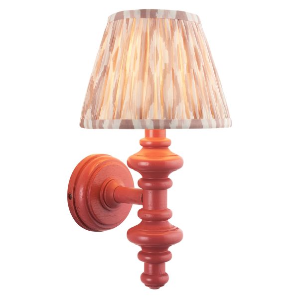 Бра Endon 114505 Carnaby & Ikat 20cm Wall, Satin pink clay paint & neutral print fabric