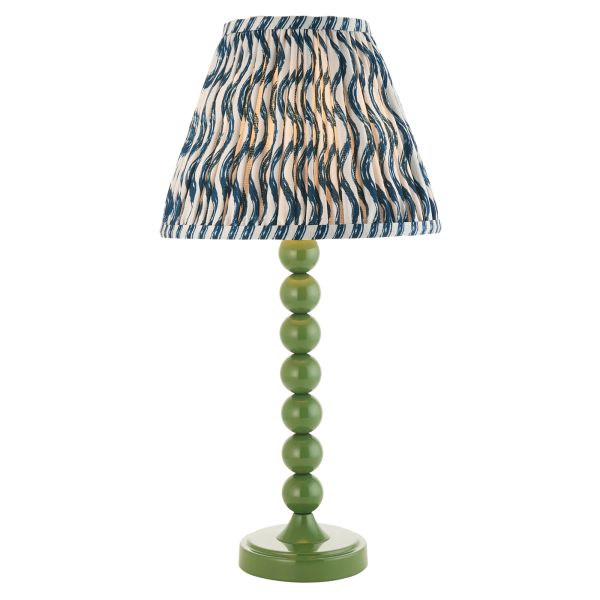 Lampa stołowa Endon 114698 Higgledy & Ripple 25cm Table, Gloss cotswold green paint & marlin blue fabric