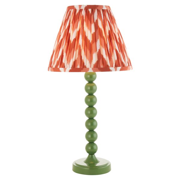 Lampa stołowa Endon 114704 Higgledy & Zigzag 25cm Table, Gloss cotswold green paint & apricot orange fabric