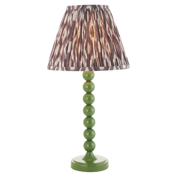 Lampa stołowa Endon 114705 Higgledy & Ikat 25cm Table, Gloss cotswold green paint & pearl grey fabric