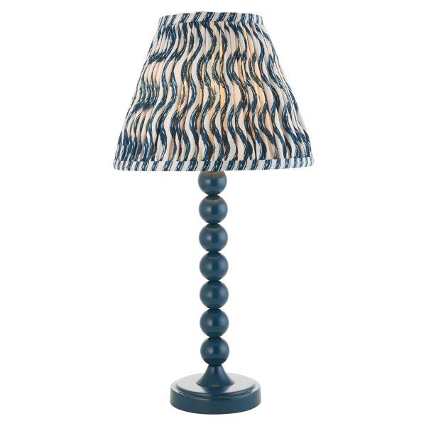Lampa stołowa Endon 114713 Higgledy & Ripple 25cm Table, Gloss marlin blue paint & marlin blue fabric