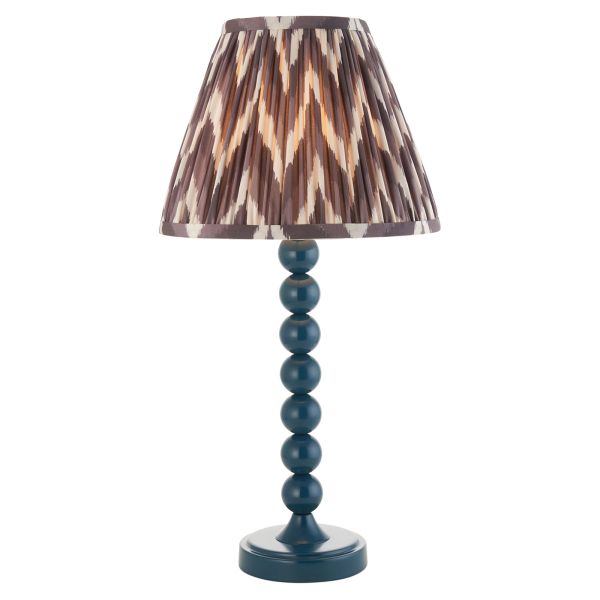 Lampa stołowa Endon 114714 Higgledy & Zigzag 25cm Table, Gloss marlin blue paint & pearl grey fabric