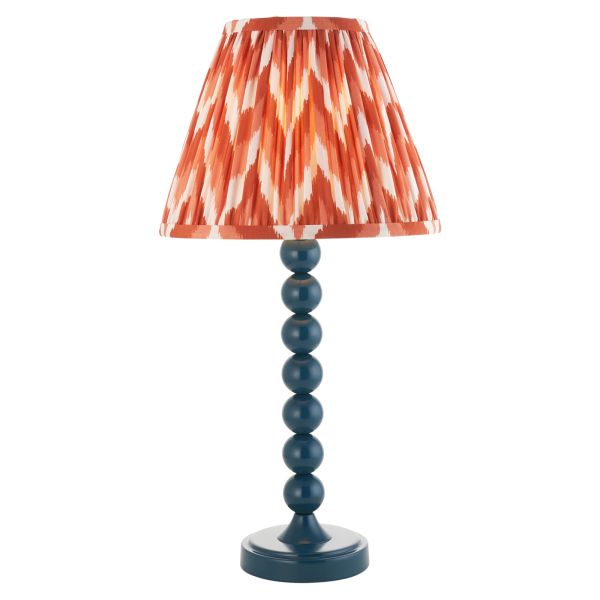 Lampa stołowa Endon 114719 Higgledy & Zigzag 25cm Table, Gloss marlin blue paint & apricot orange fabric