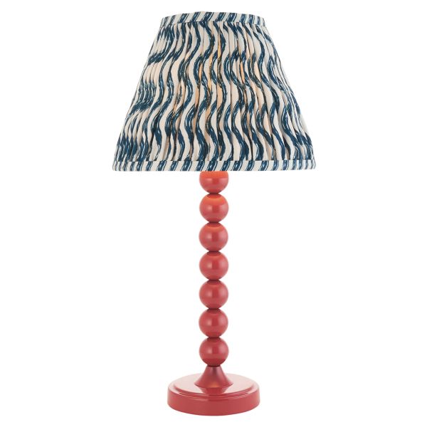 Lampa stołowa Endon 114729 Higgledy & Ripple 25cm Table, Gloss pink clay paint & marlin blue fabric
