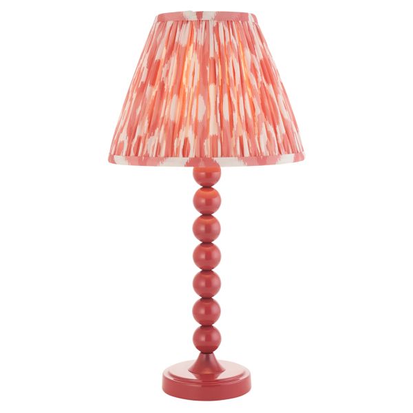 Lampa stołowa Endon 114731 Higgledy & Ikat 25cm Table, Gloss pink clay paint & coral pink fabric