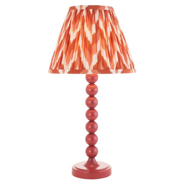 Lampa stołowa Endon 114735 Higgledy & Zigzag 25cm Table, Gloss pink clay paint & apricot orange fabric