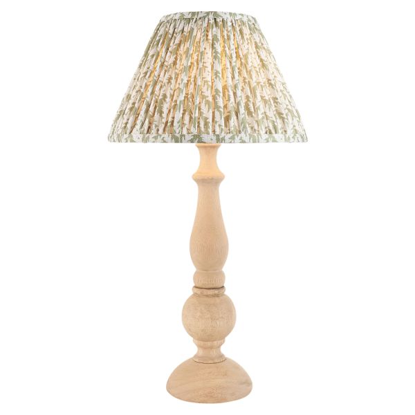 Настільна лампа Endon 114748 Hidcote & Leaf 30cm Table, Natural wood & herb garden green fabric